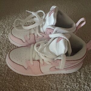 Nike Jordan Kids White and Pink Sneakers